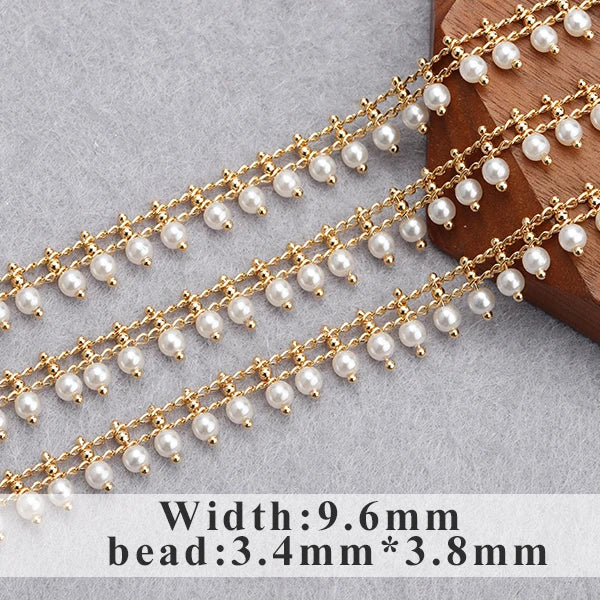 GUFEATHER C179,diy chain,pass REACH,nickel free,18k gold plated,copper,plastic pearl,diy bracelet necklace,jewelry making,1m/lot