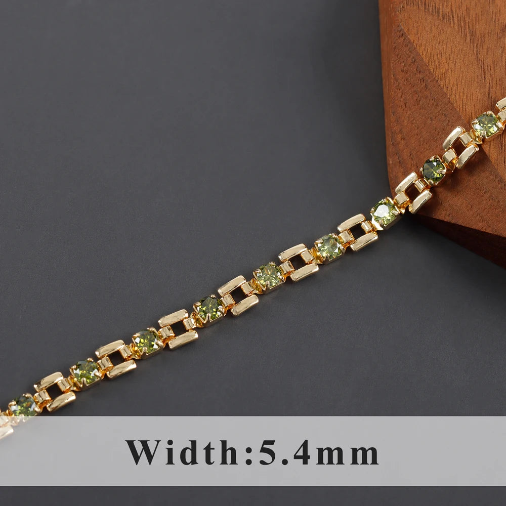 GUFEATHER C226, chaîne de bricolage, plaqué or 18 carats, cuivre, zircons, pass REACH, sans nickel, collier de bracelet à bricoler soi-même, fabrication de bijoux, 50 cm/lot 