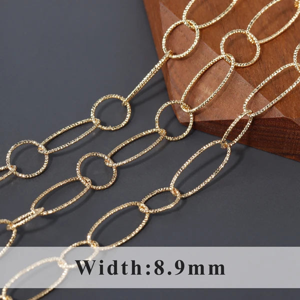 GUFEATHER C192,diy chain,18k gold plated,copper metal,pass REACH,nickel free,charms,jewelry making,diy bracelet necklace,1m/lot
