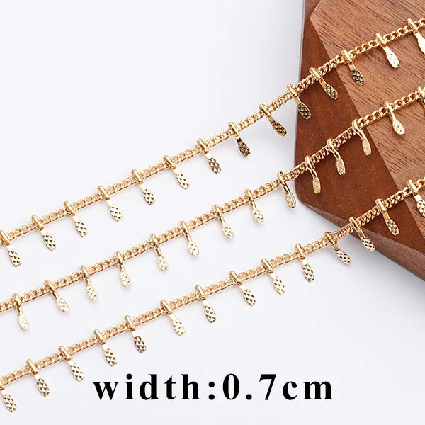 GUFEATHER C114, accessoires de bijoux, chaîne de bricolage, pass REACH, sans nickel, plaqué or 18 carats, fabrication de bijoux, collier de bracelet à faire soi-même, 1 m/lot 