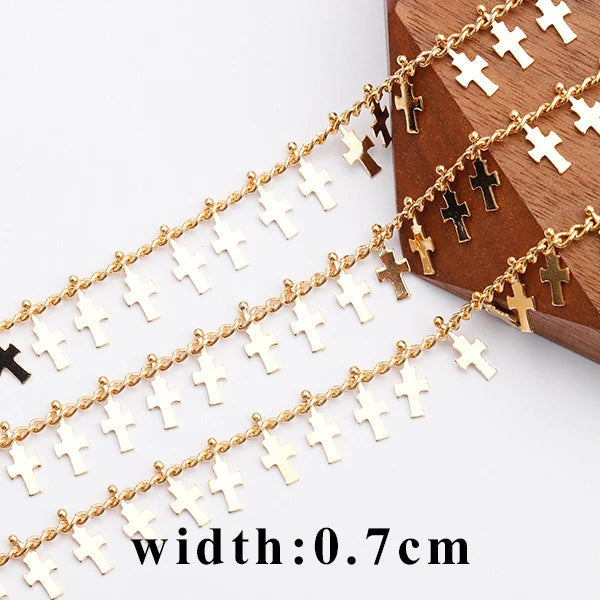 GUFEATHER C114, accesorios de joyería, cadena diy, pass REACH, sin níquel, chapado en oro de 18 k, fabricación de joyas, collar de pulsera diy, 1 m/lote 