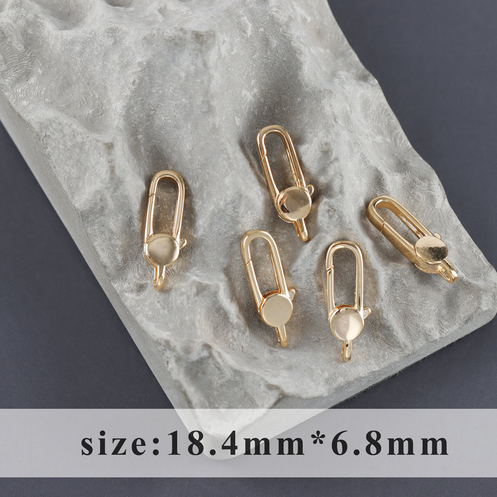 GUFEATHER M1108, accesorios de joyería, cierre de langosta, alcance de paso, sin níquel, chapado en rodio de oro de 18 k, cobre, ganchos diy, 10 unids/lote 