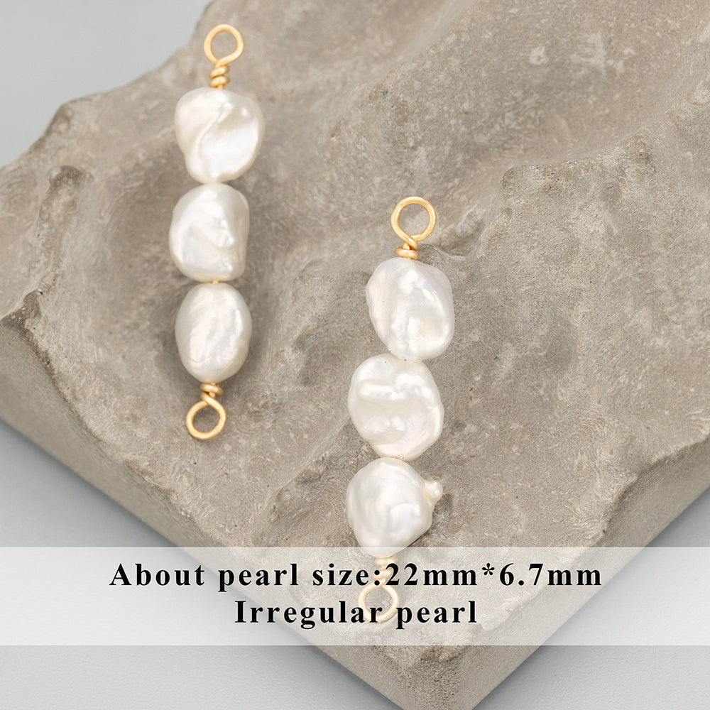 GUFEATHER MD23, ​​accessoires de bijoux, fabriqués à la main, perle naturelle de haute qualité, fabrication de bijoux, connecteur de perle, pendentifs diy, 4 pièces/lot 