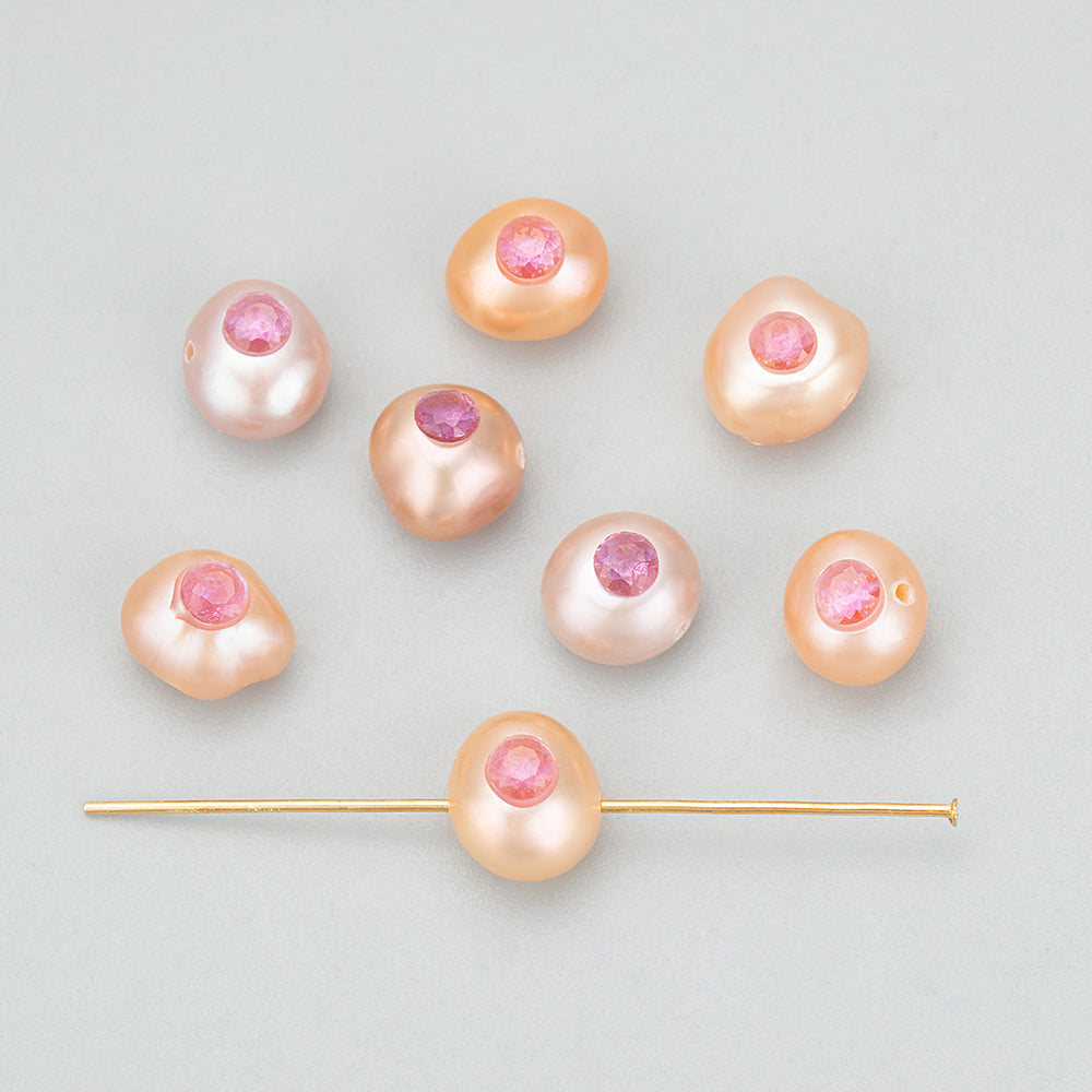 GUFEATHER MD97,natural pearl,jewelry accessories,pearl with zircons,jewelry making,hand made,charms,diy pendants,6pcs/lot