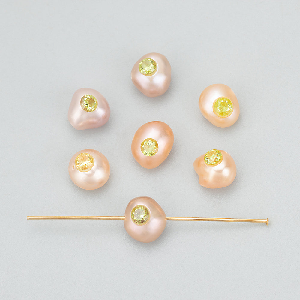 GUFEATHER MD97, perla natural, accesorios de joyería, perlas con circonitas, fabricación de joyas, hecho a mano, dijes, colgantes diy, 6 unids/lote 