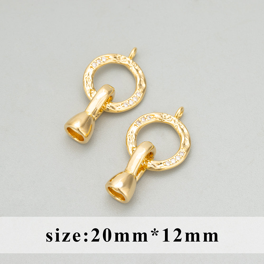 GUFEATHER ME41,jewelry accessories,clasp hooks,18k gold rhodium plated,copper,hand made,diy pendants,jewelry making,10pcs/lot