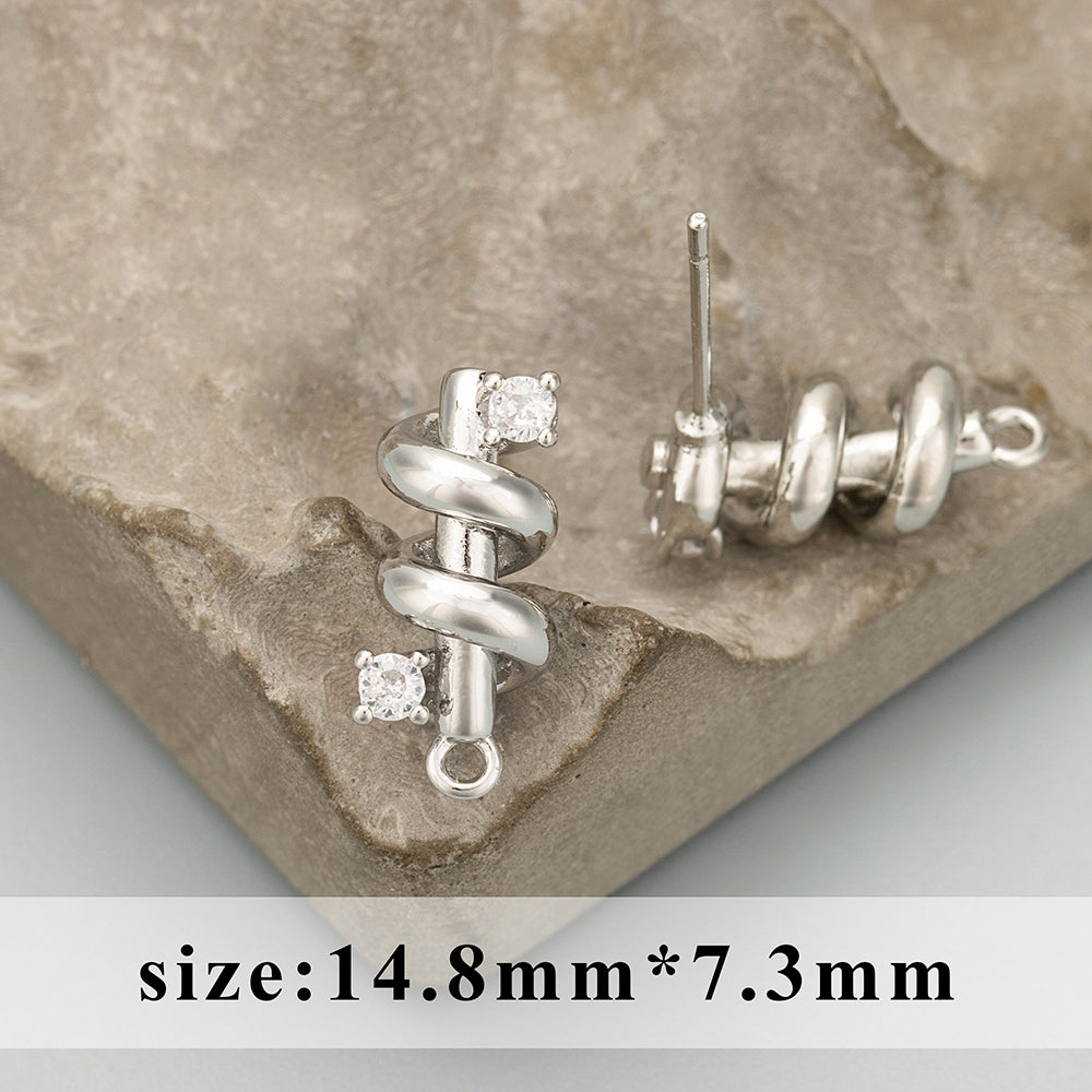 GUFEATHER ME47, accessoires de bijoux, plaqué rhodium or 18 carats, cuivre, sans nickel, fait à la main, boucles d'oreilles bricolage, fabrication de bijoux, 6 pièces/lot 