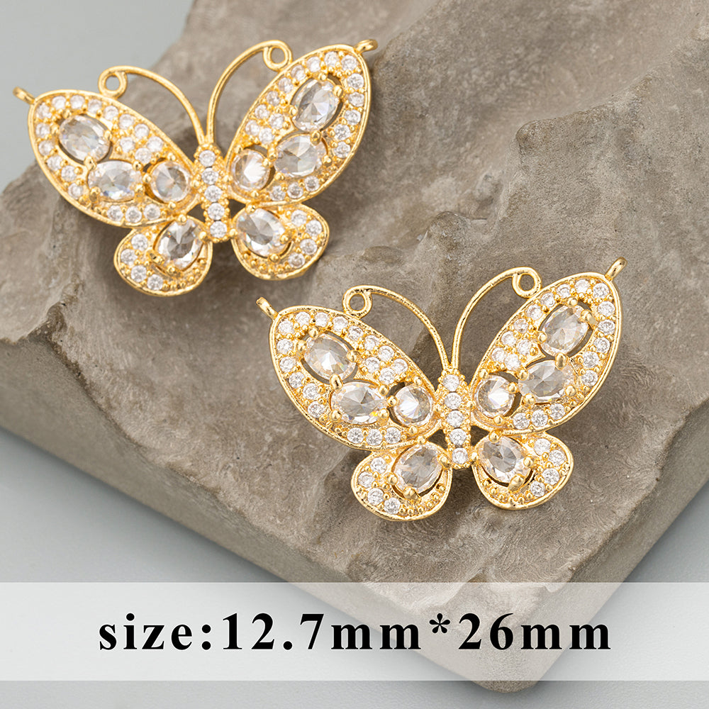 GUFEATHER ME49,jewelry accessories,18k gold plated,copper,zircons,hand made charms,jewelry making,diy pendants,6pcs/lot