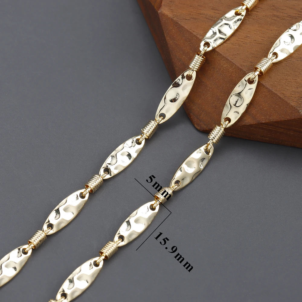 GUFEATHER C146, chaîne de bricolage, pass REACH, sans nickel, plaqué rhodium or 18 carats, métal cuivré, collier de bracelet à bricoler soi-même, fabrication de bijoux, 1 m/lot 