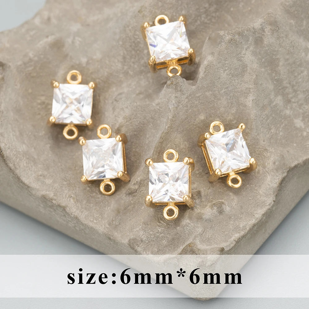 GUFEATHER MC75,jewelry accessories,18k gold rhodium plated,nickel free,copper,zircon,charm,jewelry making,diy pendants,10pcs/lot