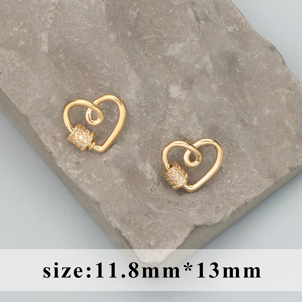 GUFEATHER M894,jewelry accessories,clasp hooks,18k gold plated,zircon,charms,hand made,diy accessories,jewelry making,6pcs/lot