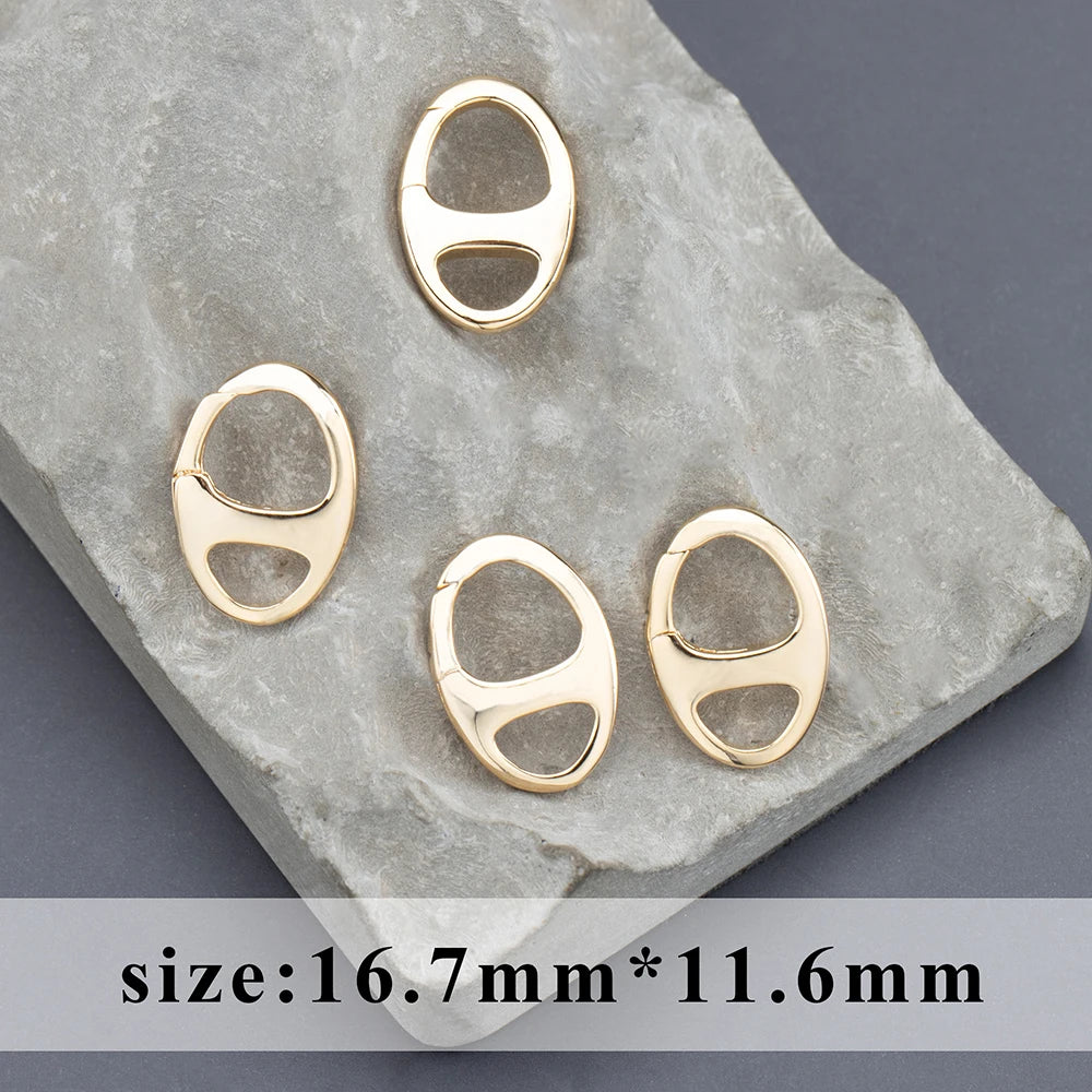 GUFEATHER MA83, accesorios de joyería, sin níquel, chapado en oro de 18 k, cobre, ganchos, fabricación de joyas, cierre de collar de pulsera, 10 unids/lote 
