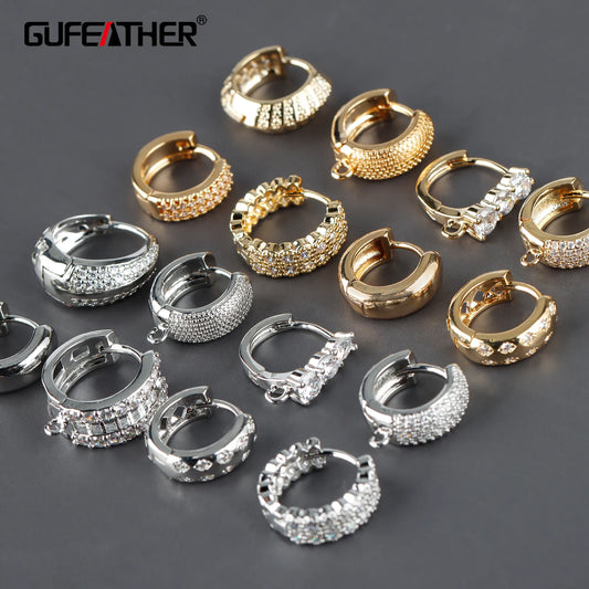GUFEATHER M859,jewelry accessories,18k gold rhodium plated,copper,pass REACH,nickel free,jewelry making,diy earrings,10pcs/lot