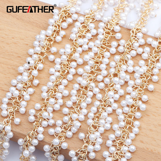 GUFEATHER C97,jewelry accessories,pass REACH,nickel free,18k gold plated,chain,AAA pearl,jewelry making,diy necklace,50cm/lot