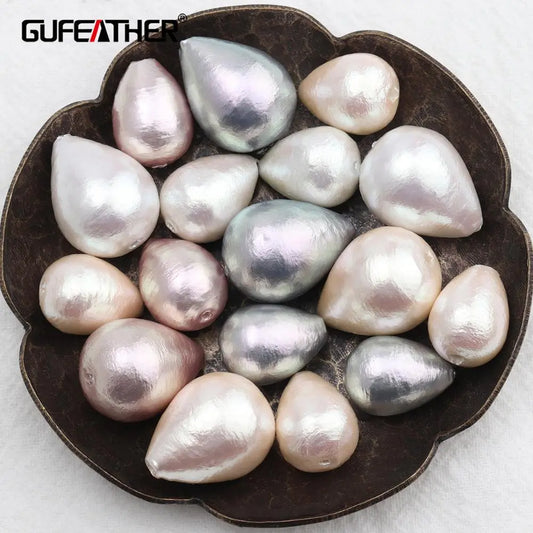 GUFEATHER M557, perlas artificiales, accesorios de joyería, fabricación de joyas, forma de gota de agua, pendientes, colgante de pendientes diy, 10 unids/lote 