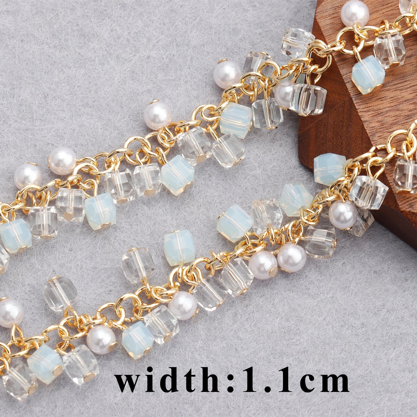 GUFEATHER C136, accesorios de joyería, pass REACH, sin níquel, cadena diy, chapado en oro de 18 k, perla de plástico, collar de pulsera diy, 50 cm/lote 