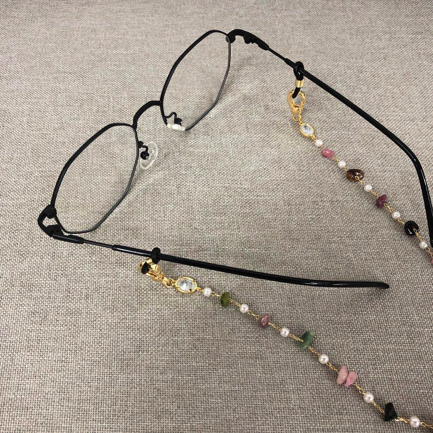 GUFEATHER M825, accessoires de bijoux, pass REACH, sans nickel, chaîne de sangle de lunettes, plaqué or 18 carats, chaîne de masque, chaîne de mode, 76 cm/pièces 