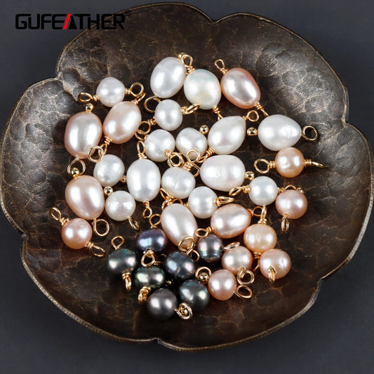 GUFEATHER M966,jewelry accessories,pass REACH,nickel free,natural pearl,18k gold plated,copper,jewelry making findings,10pcs/lot