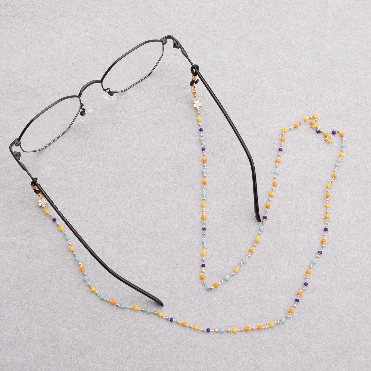 GUFEATHER M837, chaîne de sangle de lunettes, accessoires de bijoux, pass REACH, sans nickel, plaqué or 18 carats, chaîne de perles, chaîne de masque, 74.5 cm/pièces 