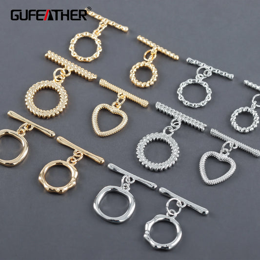 GUFEATHER M1126,jewelry accessories,chain connector,ot clasp,pass REACH,nickel free,18k gold plated,copper,diy jewelry,10pcs/lot
