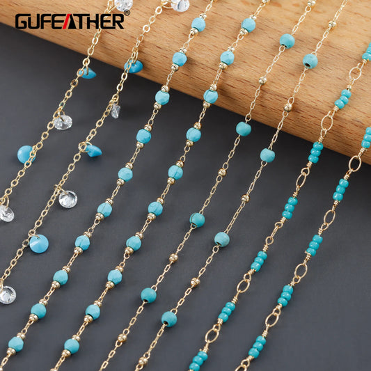 GUFEATHER C224,diy beads chain,18k gold plated,copper,zircons,pass REACH,nickel free,diy bracelet necklace,jewelry making,1m/lot