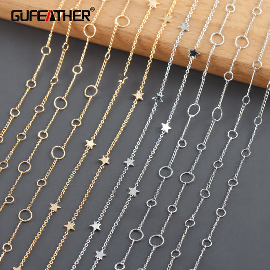 GUFEATHER C239,diy chain,pass REACH,nickel free,18k gold rhodium plated,copper,charm,diy bracelet necklace,jewelry making,1m/lot
