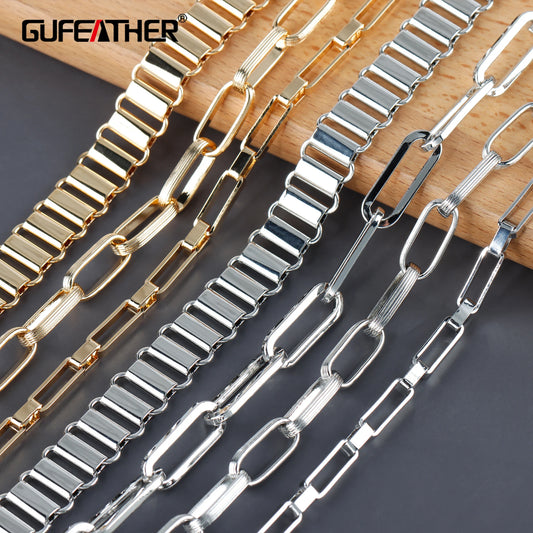 GUFEATHER C203,diy chain,pass REACH,nickel free,18k gold rhodium plated,copper,charm,jewelry making,diy bracelet necklace,1m/lot