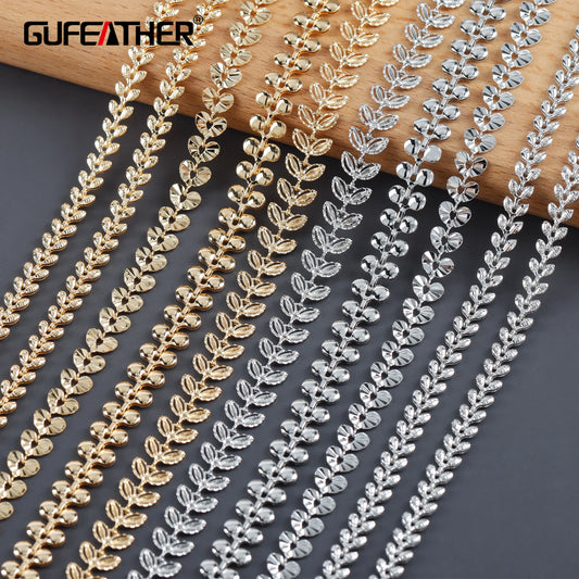 GUFEATHER C242,diy chain,pass REACH,nickel free,18k gold rhodium plated,copper,charm,diy bracelet necklace,jewelry making,1m/lot
