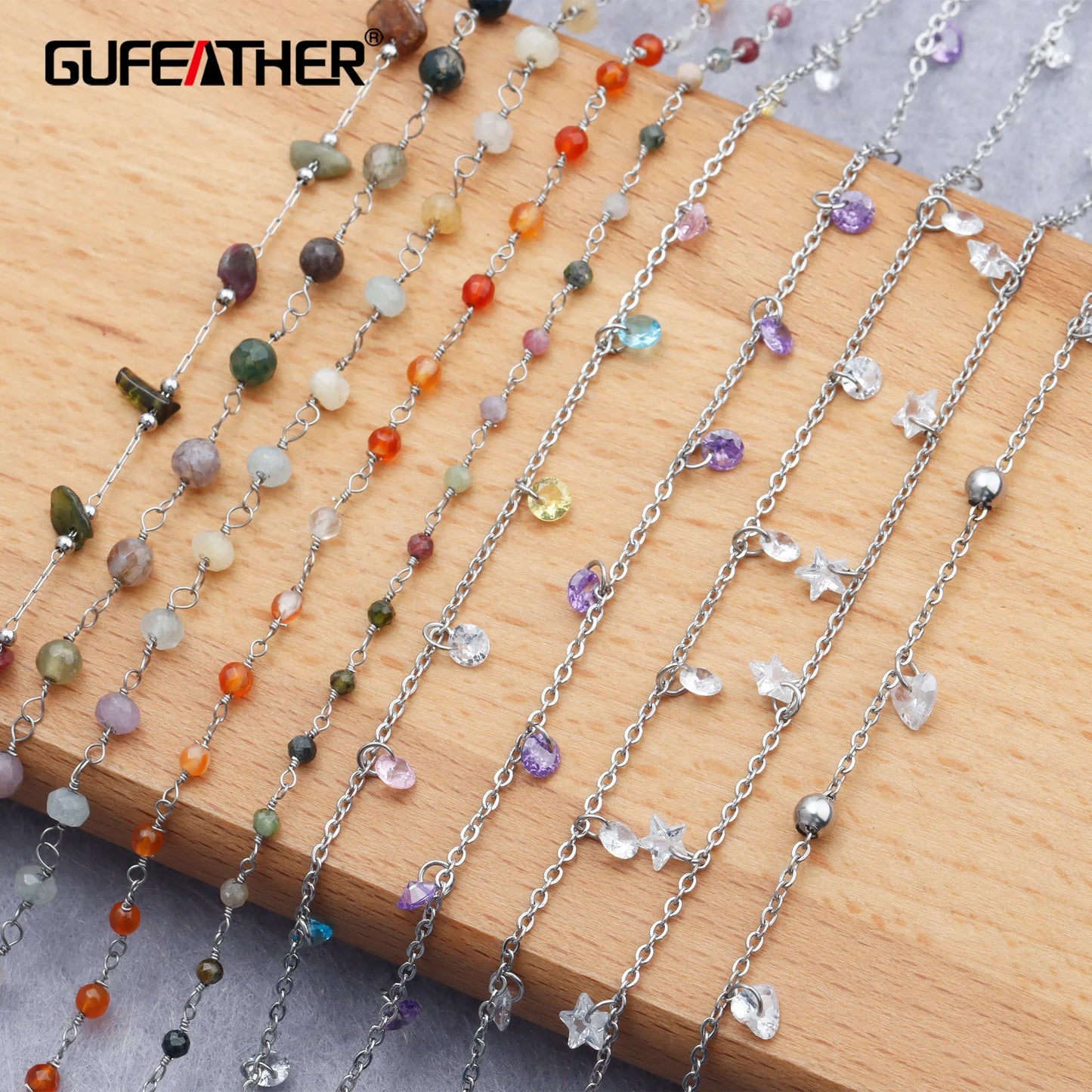 GUFEATHER C147,jewelry accessories,diy chain,stainless steel,natural stone,hand made,diy bracelet necklace,jewelry making,1m/lot