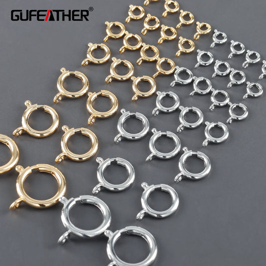 GUFEATHER MA01,jewelry accessories,clasp hooks,pass REACH,nickel free,18k gold rhodium plated,copper,jewelry making,10pcs/lot