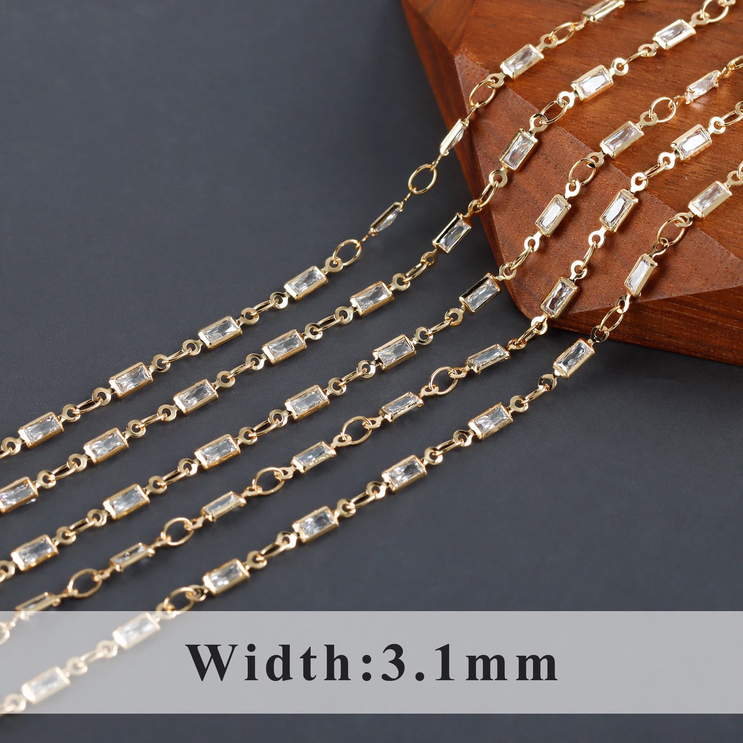 GUFEATHER C209,diy chain,pass REACH,nickel free,18k gold plated,copper,zircon,charms,diy bracelet necklace,jewelry making,1m/lot