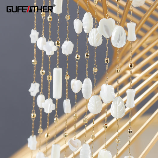GUFEATHER C271,diy chain,stainless steel,natural shell,hand made,charms,diy bracelet necklace,jewelry making findings,1m/lot