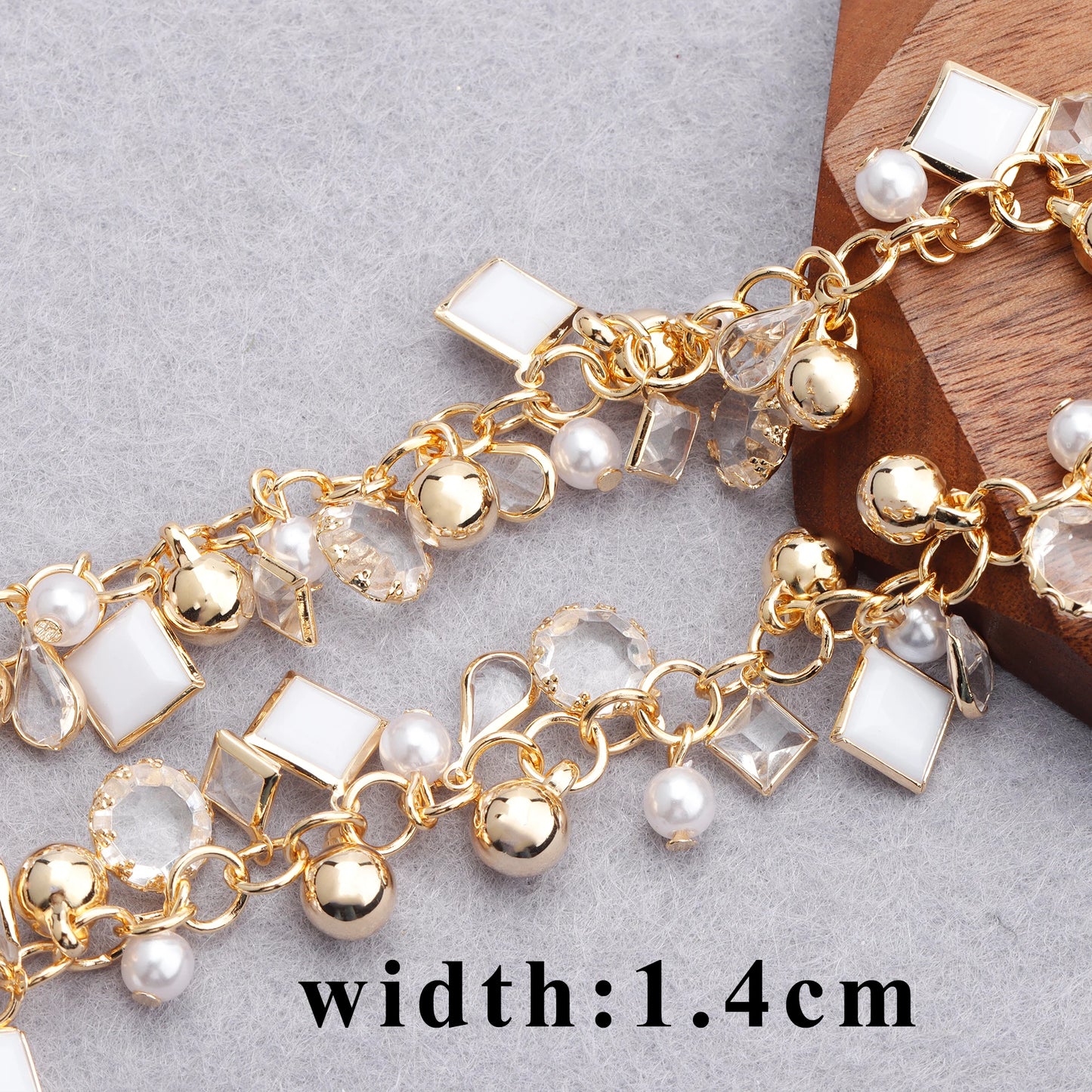 GUFEATHER C136, accesorios de joyería, pass REACH, sin níquel, cadena diy, chapado en oro de 18 k, perla de plástico, collar de pulsera diy, 50 cm/lote 