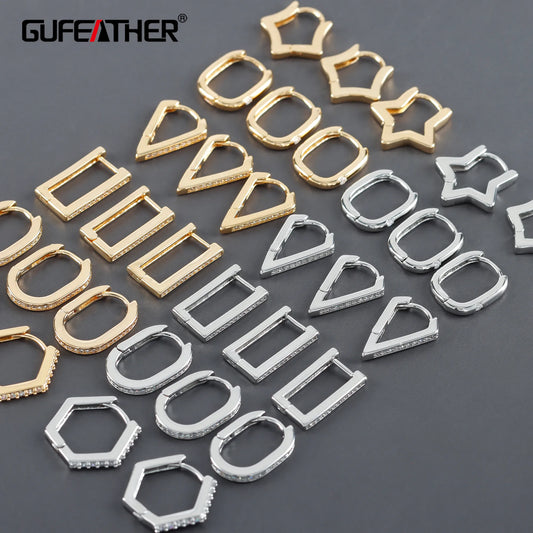 GUFEATHER M1015,jewelry accessories,pass REACH,nickel free,18k gold rhodium plated,copper,jewelry making,clasp hooks,6pcs/lot