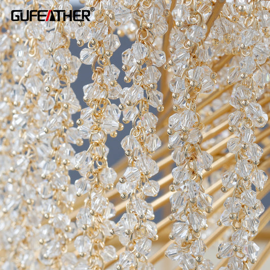 GUFEATHER C215,chain,pass REACH,nickel free,18k gold plated,copper,zircons,charms,diy bracelet necklace,jewelry making,50cm/lot