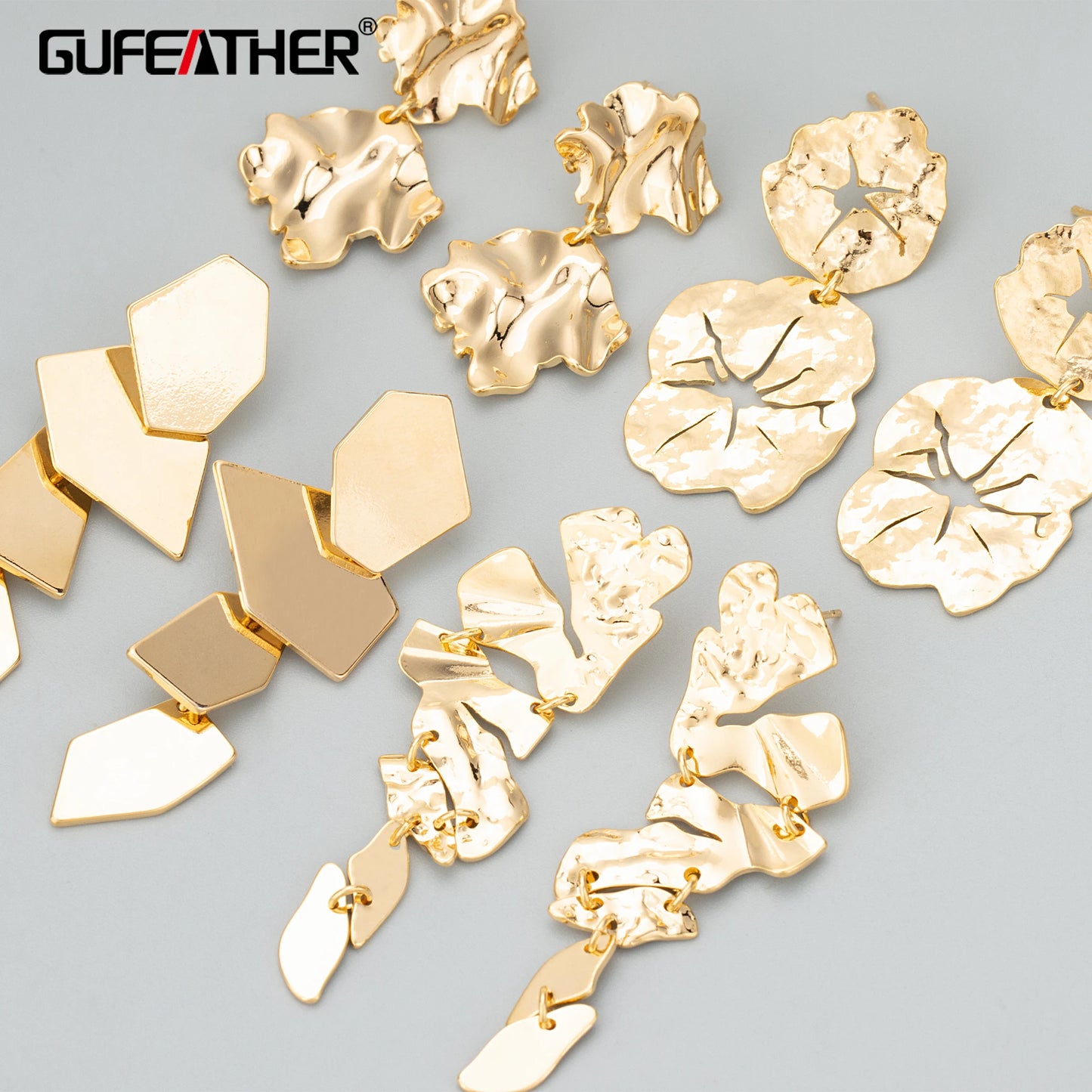 GUFEATHER ME06, accesorios de joyería, chapado en rodio de oro de 18 k, cobre, sin níquel, hecho a mano, fabricación de joyas, pendientes diy, 4 unids/lote 