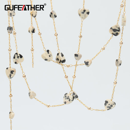 GUFEATHER C318,diy chain,stainless steel,pass REACH,nickel free,natural stone shell,jewelry making,diy bracelet necklace,1m/lot