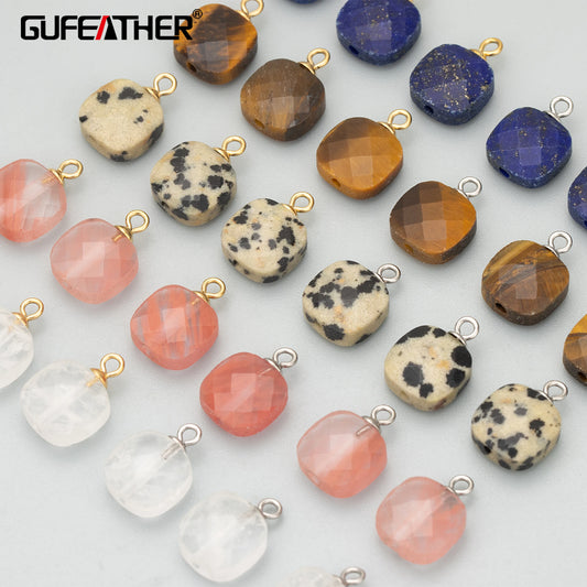 GUFEATHER ME39,jewelry accessories,stainless steel,natural stone,hand made,charms,jewelry making,diy pendants,6pcs/lot