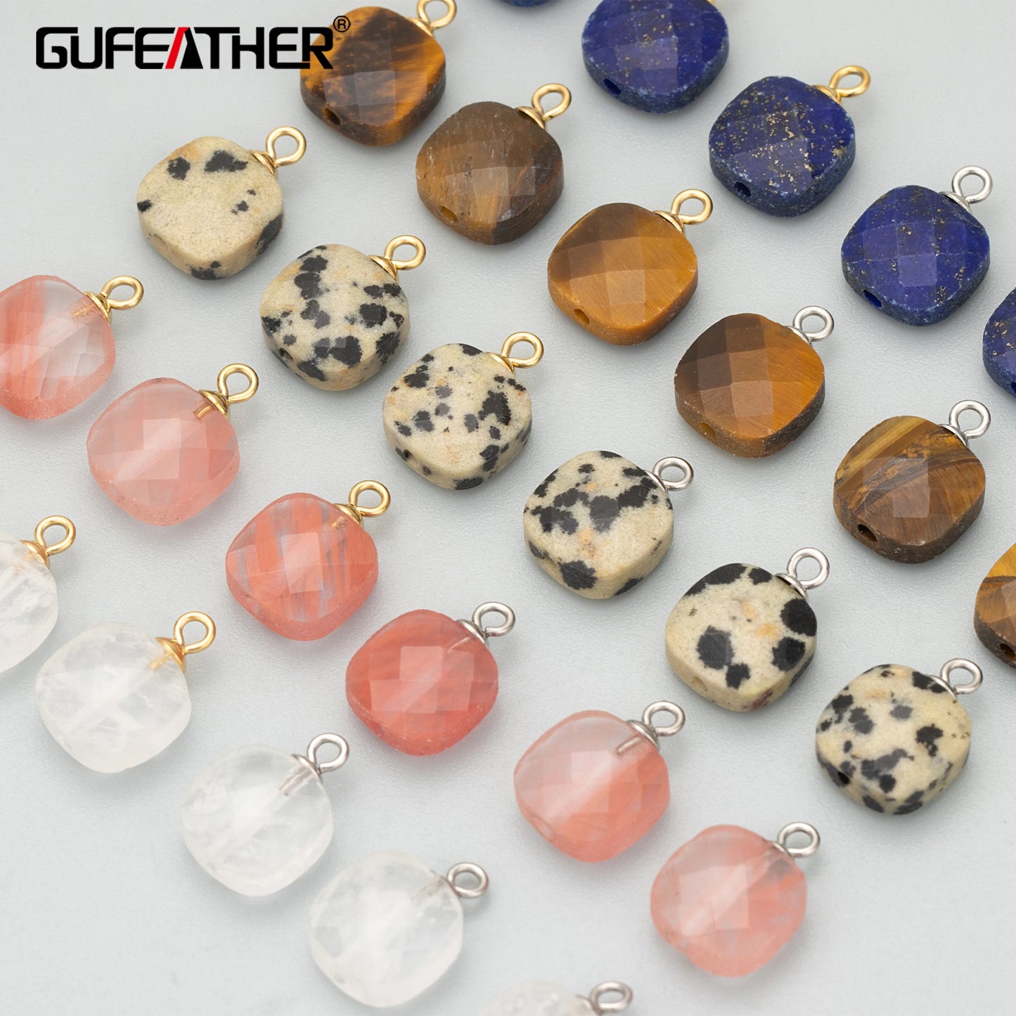 GUFEATHER ME39, accessoires de bijoux, acier inoxydable, pierre naturelle, fait à la main, breloques, fabrication de bijoux, pendentifs diy, 6 pièces/lot 