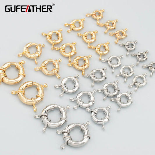 GUFEATHER M992,jewelry accessories,pass REACH,nickel free,18k gold rhodium plated,copper,clasp hooks,jewelry making,10pcs/lot