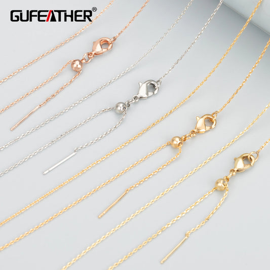 GUFEATHER MB25,fashion thin necklace,nickel free,18k gold rhodium plated,mash up necklace,long necklace diy chain,6pcs/lot