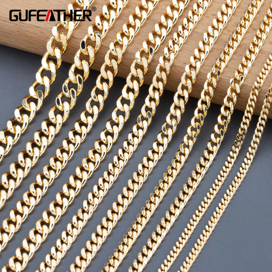 GUFEATHER C91,jewelry accessories,pass REACH,nickel free,18k gold plated,diy chain,jewelry making,diy bracelet necklace,1m/lot