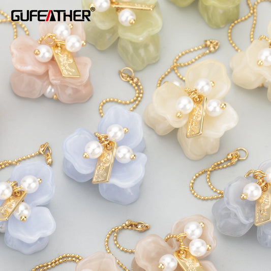 GUFEATHER MD51,jewelry accessories,plastic pearls,18k gold plated,copper,hand made,jewelry making,charms,diy pendants,4pcs/lot