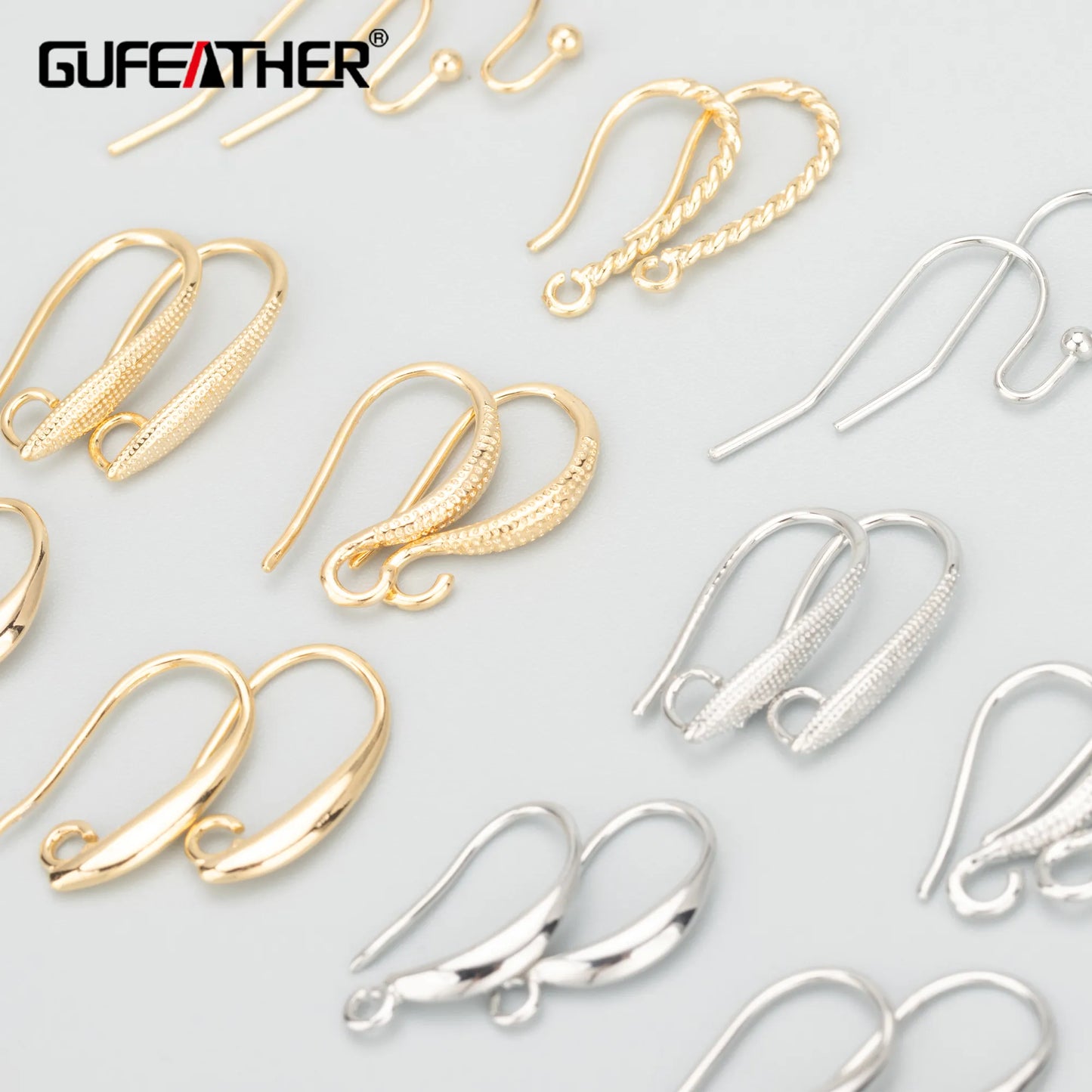 GUFEATHER MB65, accessoires de bijoux, crochets, sans nickel, plaqué rhodium or 18 carats, cuivre, breloques, boucles d'oreilles à faire soi-même, fabrication de bijoux, 50 pièces/lot 