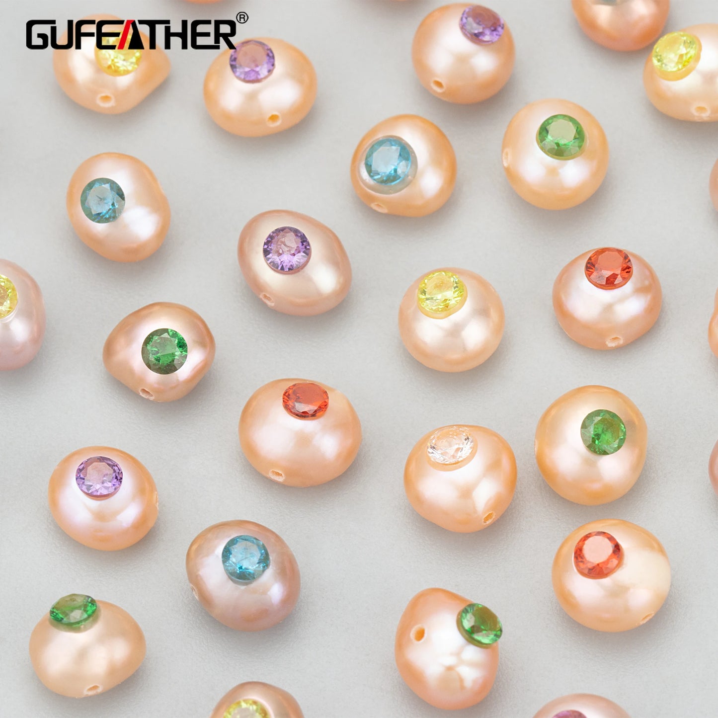 GUFEATHER MD97, perla natural, accesorios de joyería, perlas con circonitas, fabricación de joyas, hecho a mano, dijes, colgantes diy, 6 unids/lote 