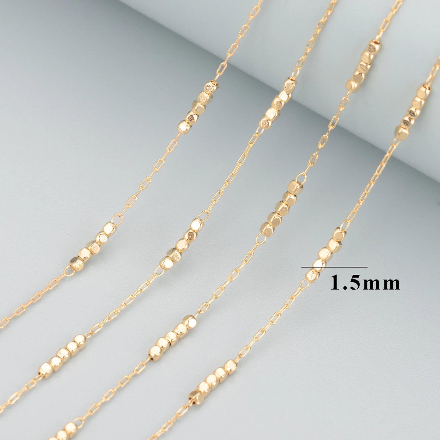 GUFEATHER C79, accesorios de joyería, chapado en oro de 18k, cobre, perla, pass REACH, sin níquel, collar de cadena diy, fabricación de joyas, 1 m/lote 