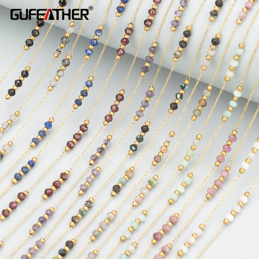 GUFEATHER C311,diy chain,nickel free,stainless steel,natural stone,jewelry findings,jewelry making,diy bracelet necklace,1m/lot