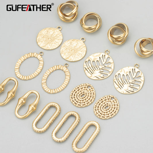 GUFEATHER MD42,jewelry accessories,316L stainless steel,nickel free,charms,hand made,jewelry making,diy pendants,4pcs/lot