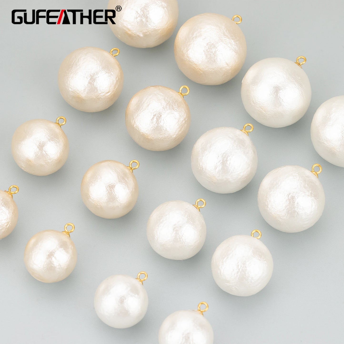 GUFEATHER ME23,jewelry accessories,cotton pearl,stainless steel cap,hand made,jewelry making,charms,diy pendants,4pcs/lot