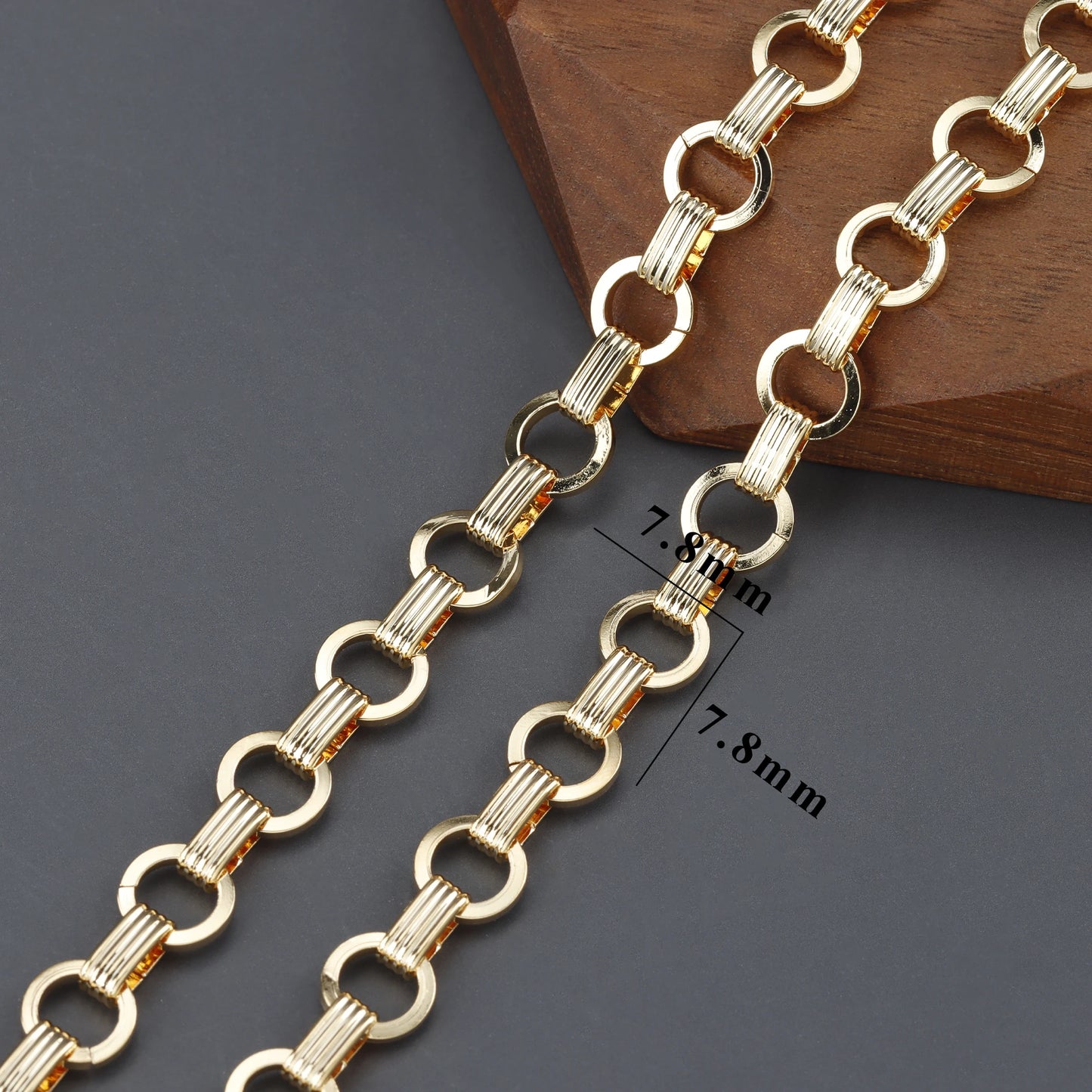 GUFEATHER C146, cadena diy, pass REACH, sin níquel, chapado en rodio de oro de 18 k, metal de cobre, collar de pulsera diy, fabricación de joyas, 1 m/lote 